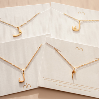 Gold Arabic Letter Necklace for women, featuring a personalised initial design