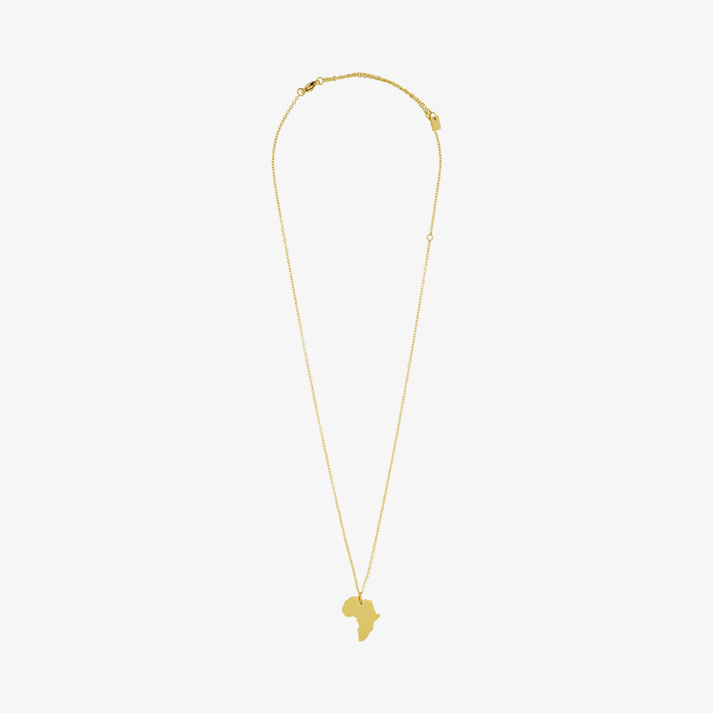Africa map necklace gold plated 